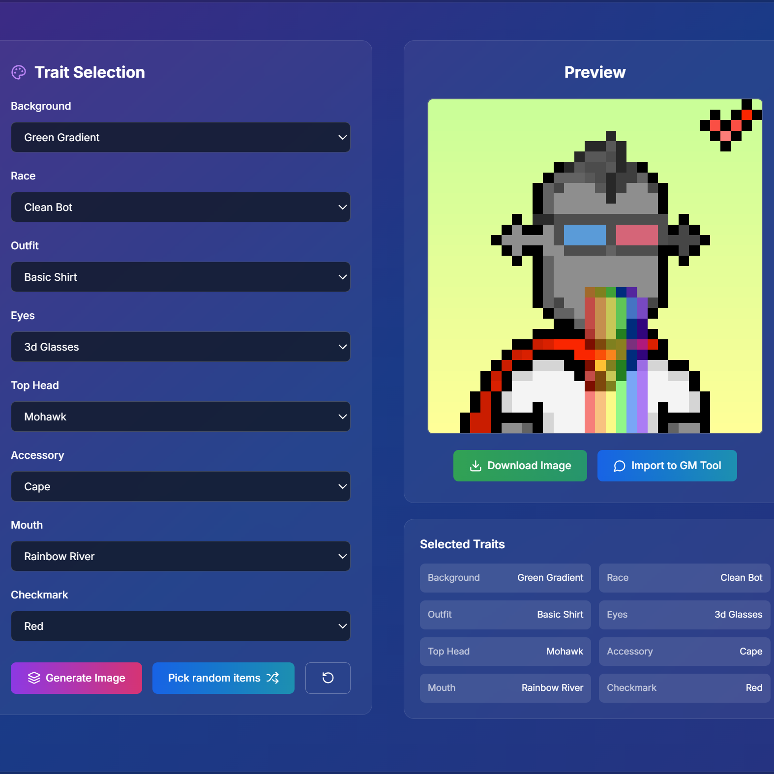 Dgenz Onchain trait builder