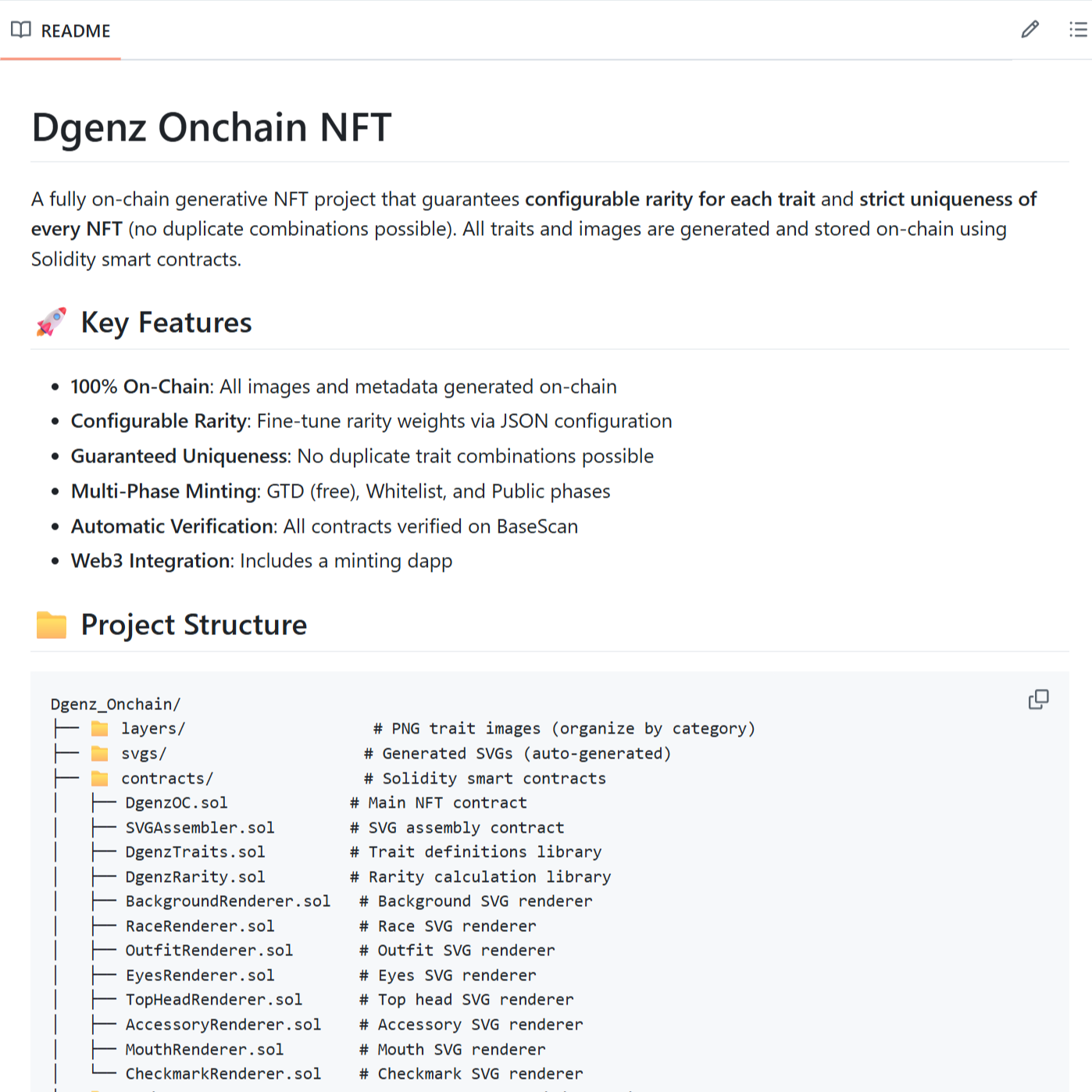 Dgenz Onchain opensource project