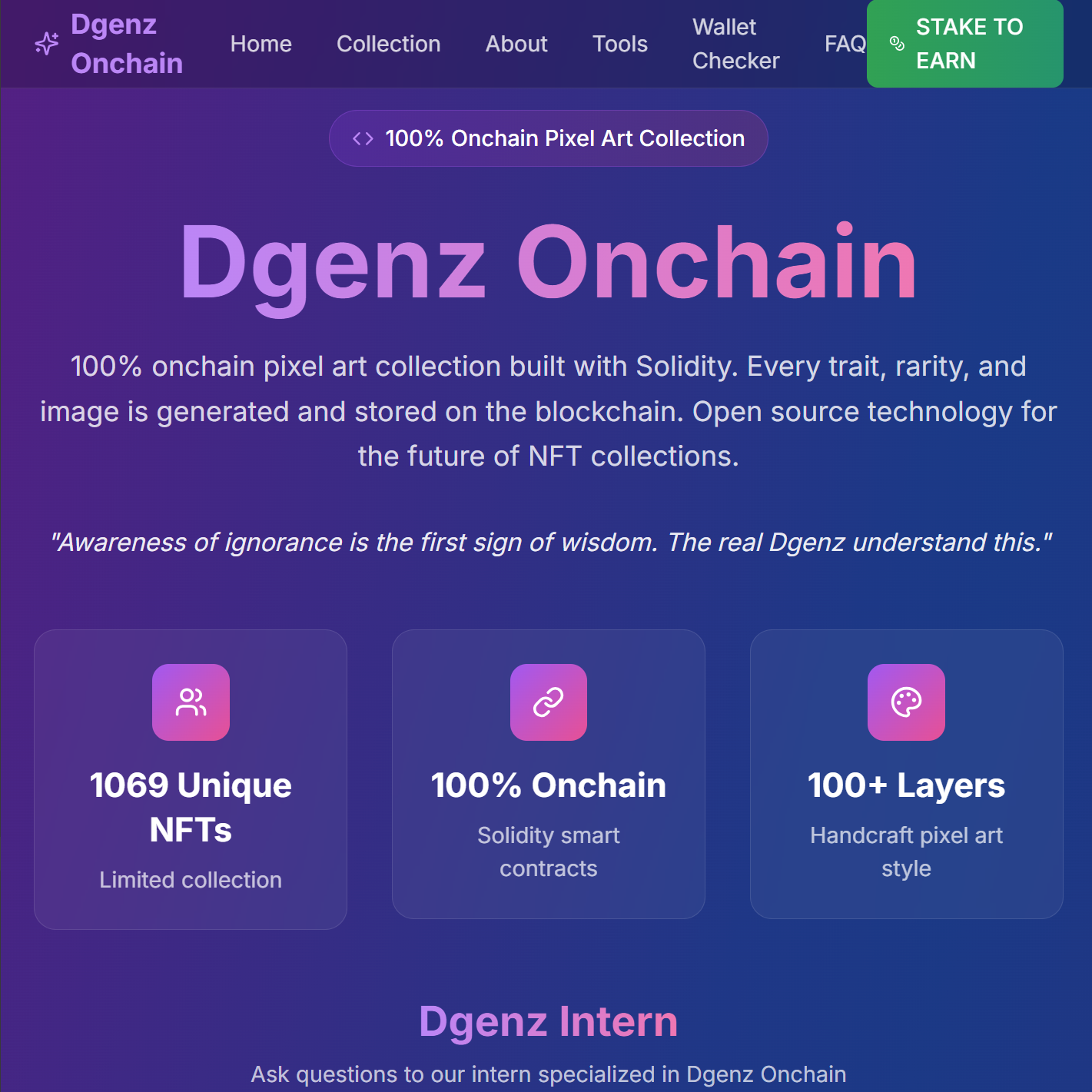 Dgenz Onchain website