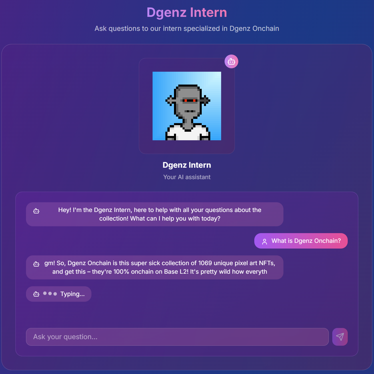 Dgenz Onchain AI intern